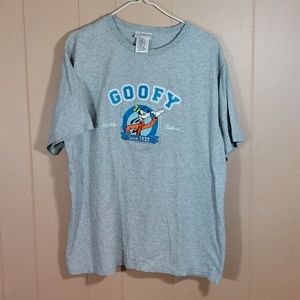 Disney World Goofy Embroidered Spell Out Seriously Clueless T-Shirt Size XL Gray